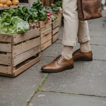 ERMANO, des Chaussures pour costume homme couleur cognac