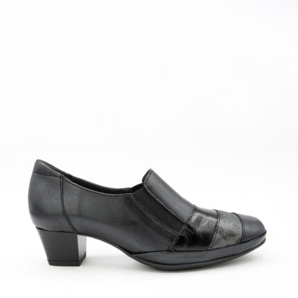 Trotteurs femme pieds sensibles, chaussures confort en cuir noir