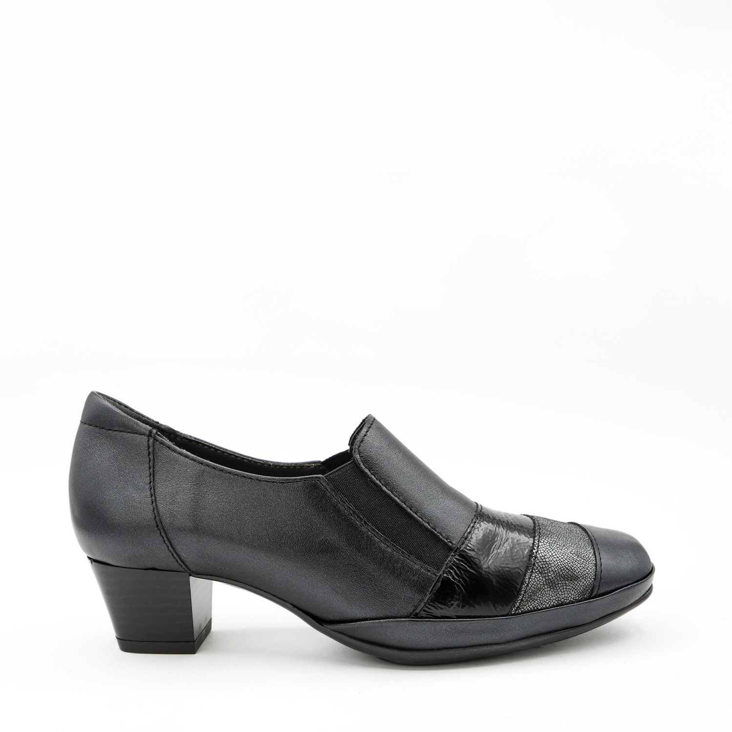 Trotteurs femme pieds sensibles-COURTNEY Noir 01 bd Trotteurs femme pieds sensibles, chaussures confort en cuir noir