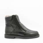ASPIN, des chaussures homme fourrées mouton en cuir noir