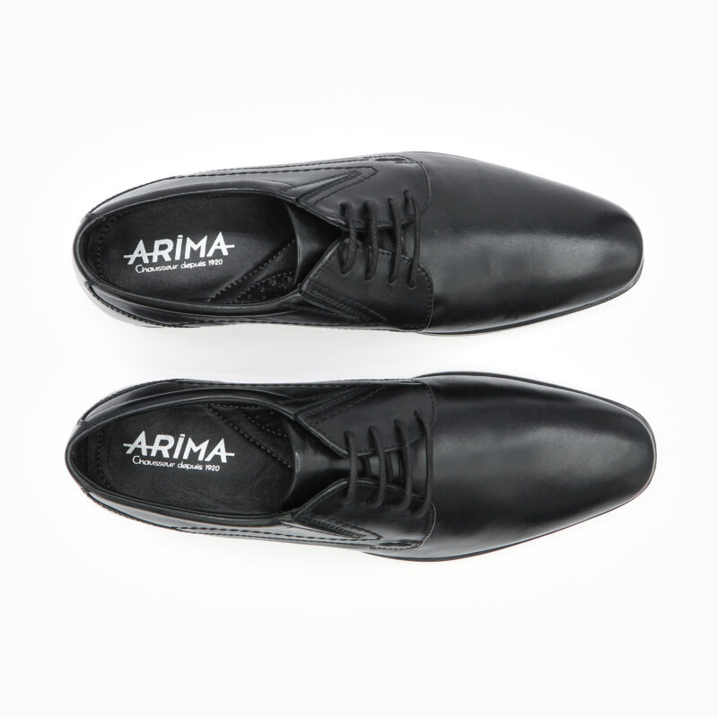 BOSS, des Chaussures ville confortables homme en cuir noir, vue de dessus, de la collection ARIMA CITY