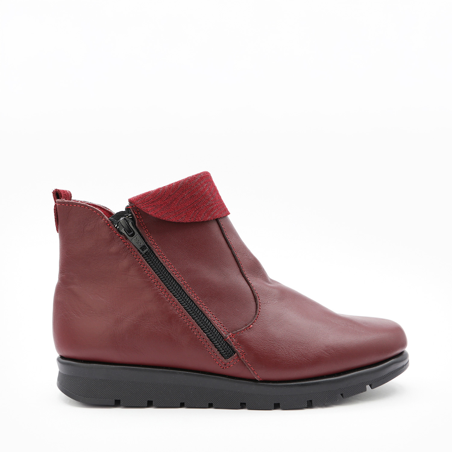 Bottines confortables femme CASTORA BORDEAUX Castora, des bottines confortables femme de couleur bordeaux