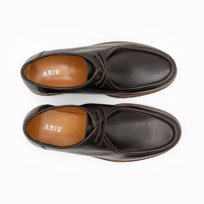 EXBATER, des Chaussures de ville homme tendance en cuir couleur expresso, vue de dessus, de la collection ARIMA CITY