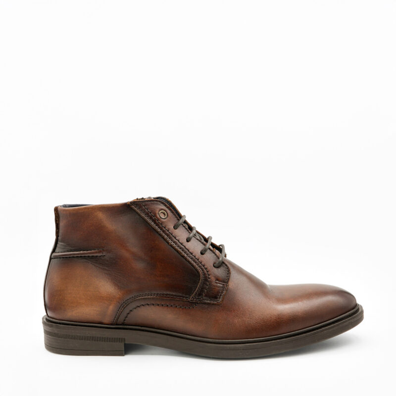 ELORY, des bottines à lacets pour homme en cuir marron, vue de profil, de la collection ARIMA CITY