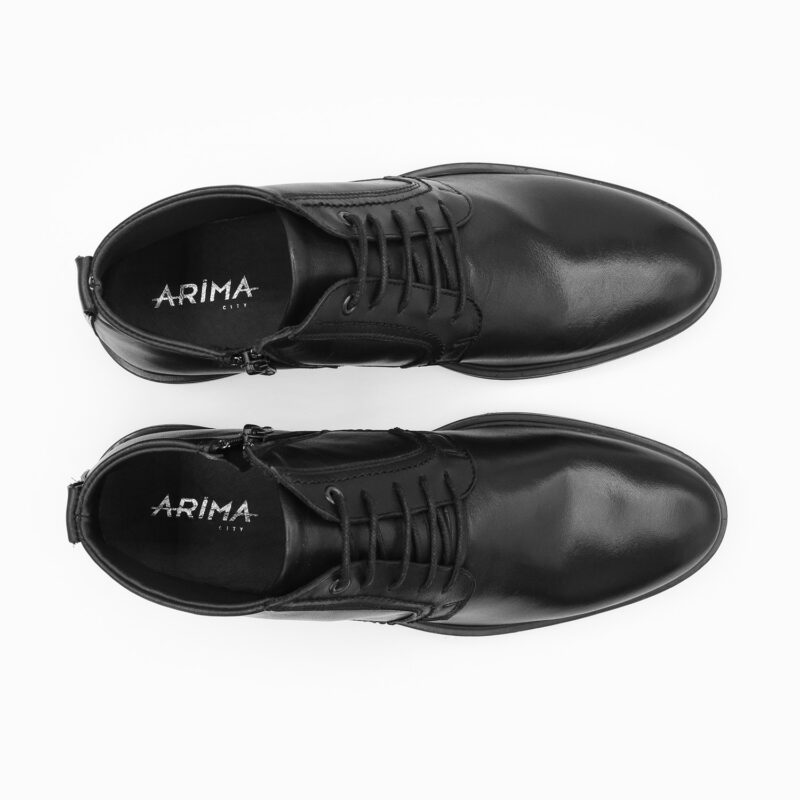 ELORY, des Bottines homme en cuir noir, vue de dessus, de la collection ARIMA CITY