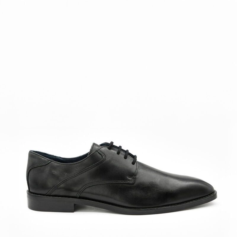ERMANO, des chaussures pour costume en cuir noir, vue de profil, de la collection ARIMA CITY