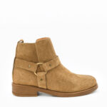 LOFT, des boots daim beige femme de la collection REBELLES chez ARIMA, vue profil