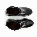 LOUISA, des bottines vernis noir femme en cuir LWG, vue de dessus