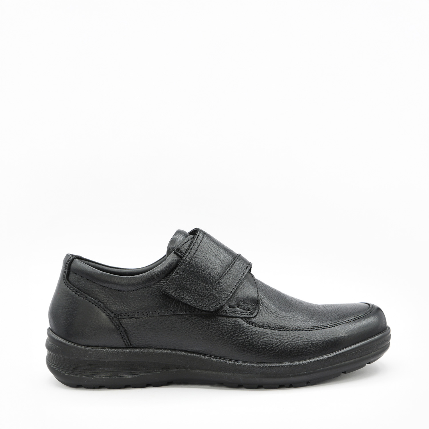 Chaussure confortable homme pied large ODELIN NOIR ODELIN, une chaussure confortable homme pied large en cuir noir