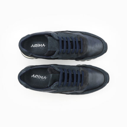 RICK, des Baskets homme bleu marine en cuir, vue de dessus, de la collection ARID