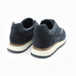 RICK, des Baskets homme bleu marine en cuir, vue de 3/4 arrière, de la collection ARID