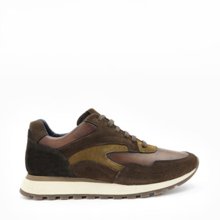 RICK, des sneakers tendance homme en cuir marron, vue de profil, de la collection ARID