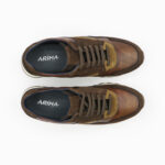 RICK, des Sneakers tendance homme en cuir marron, vue de dessus, de la collection ARID