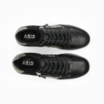 ROLAND, des Baskets homme cuir noir, vue de dessus, de la collection ARID