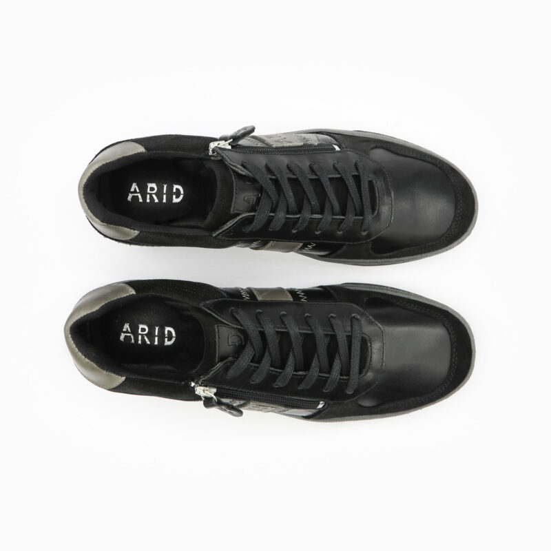 ROLAND, des Baskets homme cuir noir, vue de dessus, de la collection ARID