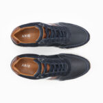 ROLLER, des Baskets cuir homme de couleur marine, vue de dessus, de la collection ARID