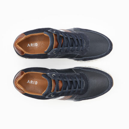 ROLLER, des Baskets cuir homme de couleur marine, vue de dessus, de la collection ARID