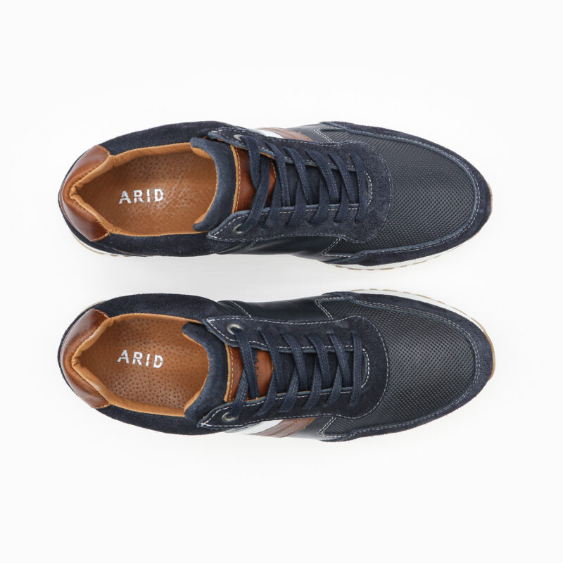 ROLLER, des Baskets cuir homme de couleur marine, vue de dessus, de la collection ARID