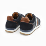 ROLLER, des Baskets cuir homme de couleur marine, vue de 3/4 arrière, de la collection ARID