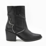 Santiag pour femme en cuir noir de la collection REBELLES chez ARIMA