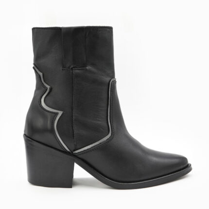 Santiag pour femme en cuir noir de la collection REBELLES chez ARIMA