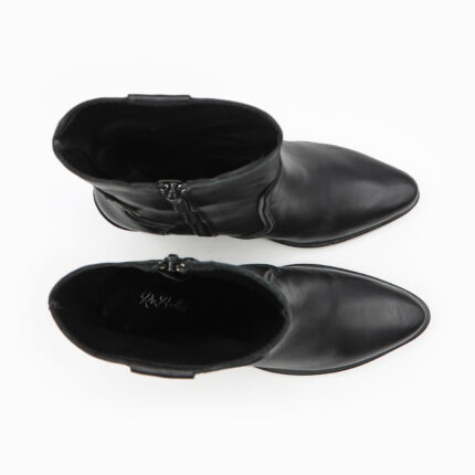 Santiag pour femme en cuir noir de la collection REBELLES chez ARIMA, vue de dessus