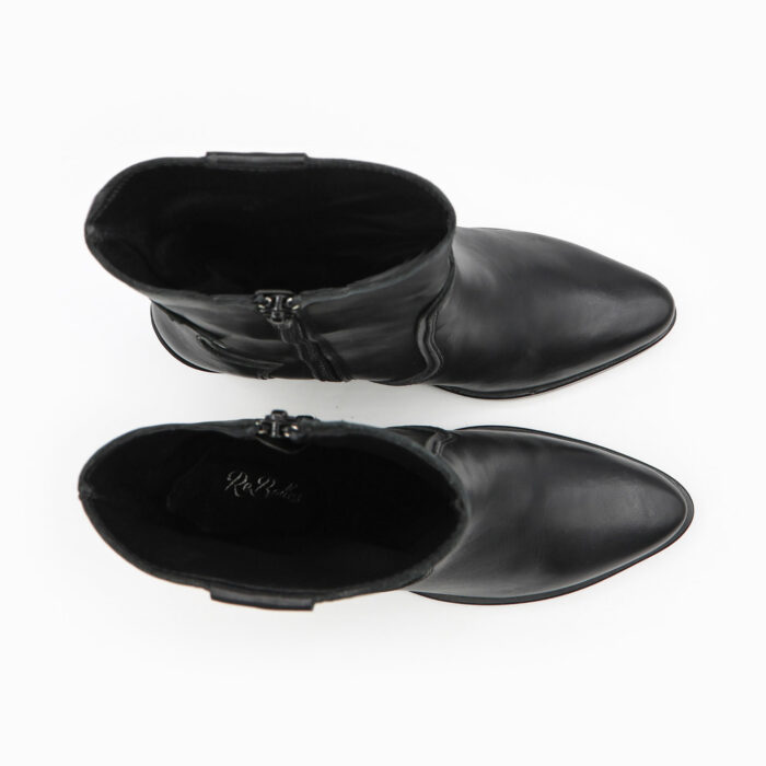 Santiag pour femme en cuir noir de la collection REBELLES chez ARIMA, vue de dessus
