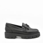 ZELIE, des mocassins femme plateforme à semelle crantée de couleur noir de la collection REBELLES chez ARIMA