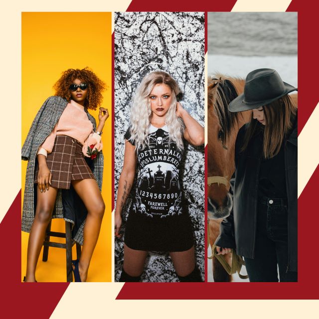 Post instagram ARIMA CHAUSSURES, triptyque de femmes trois styles différents : City chic, rebelle et western pour présenter la collection REBELLES