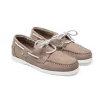 Chaussures bateau en cuir gris