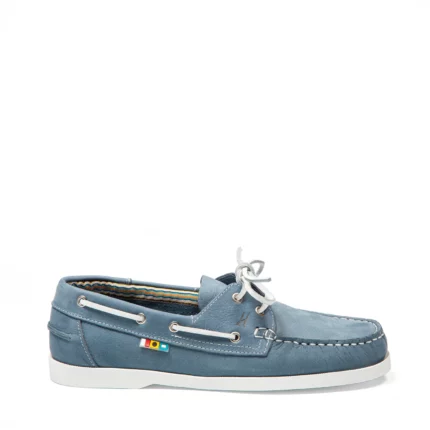 Chaussures bateau en cuir jean