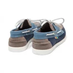 Chaussures bateau en cuir marine gris jean