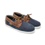 Chaussures bateau en cuir marine marron