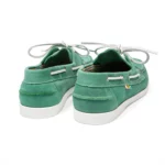 Chaussures bateau en cuir vert