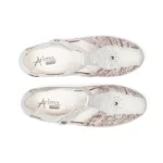 Sandales confort femme cuir couleur blanc argenté vue de dessus