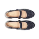 Ballerines confort cuir marine vue de dessus