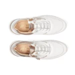 Baskets cuir femme avec fermeture éclair vue de dessus