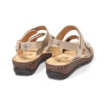 Sandales confort femme spécial hallux valgus cuir couleur champagne vue de 3-4 arrière