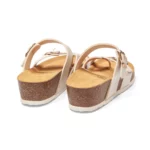 Mules à brides pour femme vue de 3-4 arrière couleur beige irisé