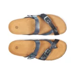 Mules à brides pour femme vue de dessus couleur bleu