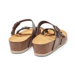 Mules à brides pour femme vue de 3-4 arrière couleur bronze