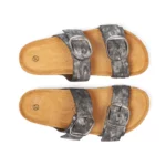 Mules à double brides pour femme vue de dessus couleur anthracite