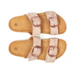 Mules à double brides pour femme vue de dessus couleur nude