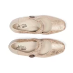 Trotteur femme cuir couleur beige vue de dessus