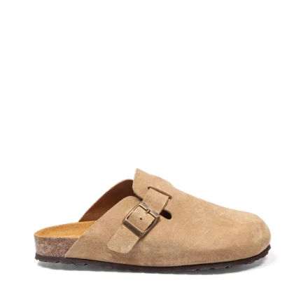 Sabots en cuir souple pour femme vue de profil