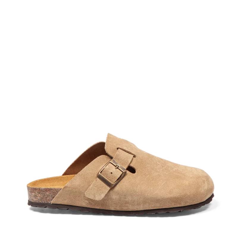 Sabots en cuir souple pour femme vue de profil