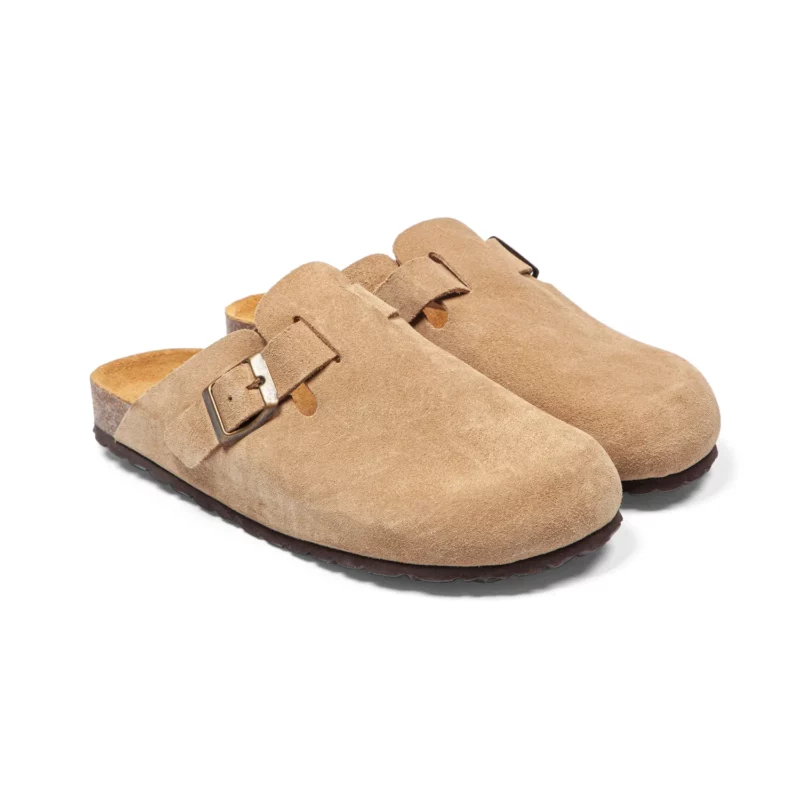 Sabots en cuir souple pour femme vue de 3-4 avant