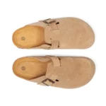 Sabots en cuir souple pour femme vue de dessus