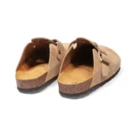 Sabots en cuir souple pour femme vue de 3-4 arrière