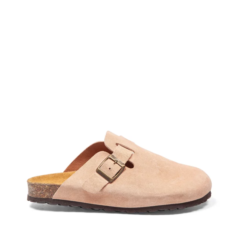 Sabots en cuir souple pour femme vue de profil